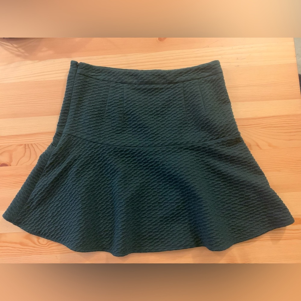 LOFT pleated green skirt, size S